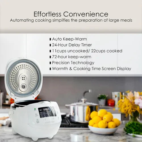 Miniatura 2 de MAGiC COM Arrocera digital multifuncional para 10 tazas sin cocinar (20 tazas cocidas), olla eléctrica programable 15 en 1 para arroz y granos