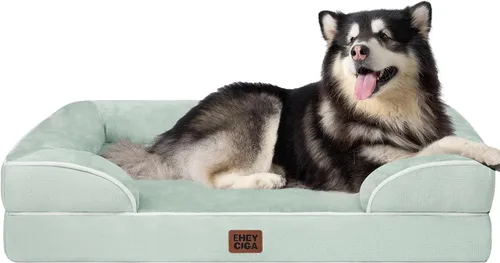 Miniatura 84 de EHEYCIGA - Cama ortopédica para perro grande, impermeable, de espuma viscoelástica y espuma tipo caja de huevos, bordes elevados, antideslizante