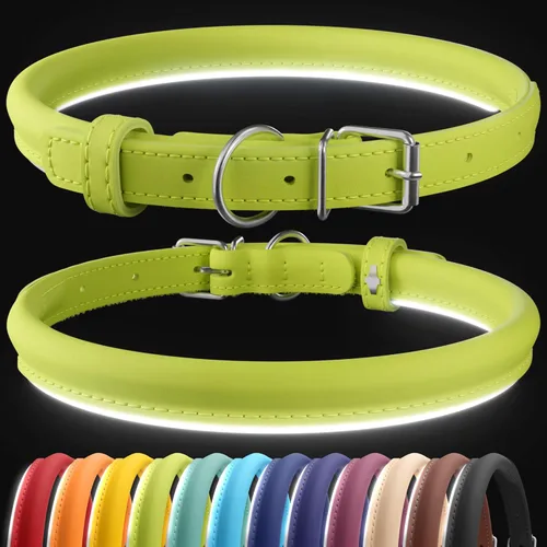 Miniatura 22 de CollarDirect Collar de perro con tachuelas, collares de cuero para mascotas para perros pequeños, medianos y grandes, acolchado suave, marrón, negro