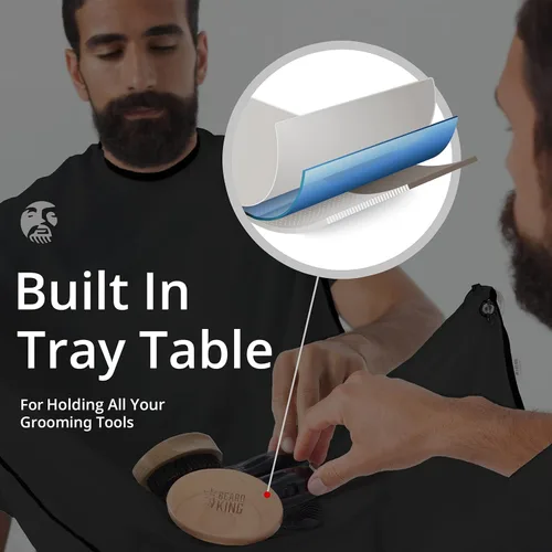 Miniatura 5 de BEARD KING Delantal con babero para barba, como se ve en Shark Tank, regalos para él, rellenos de calcetines para hombres, regalo para hombres Negro