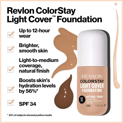 Miniatura 4 de Revlon ColorStay - Base líquida de cobertura ligera, maquillaje hidratante de larga duración sin peso con SPF 35, cobertura ligera y media