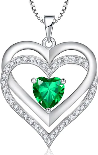 Miniatura 93 de RIVIKO Collar con símbolo de corazón infinito para mujer, plata de ley 925, delicado colgante de corazón para el día de San Valentín, día