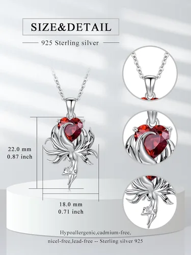 Miniatura 2 de Dorunmo Collares de animales con colgante de flamenco de rana y fénix de plata de ley, regalos de Navidad para mujeres y niñas