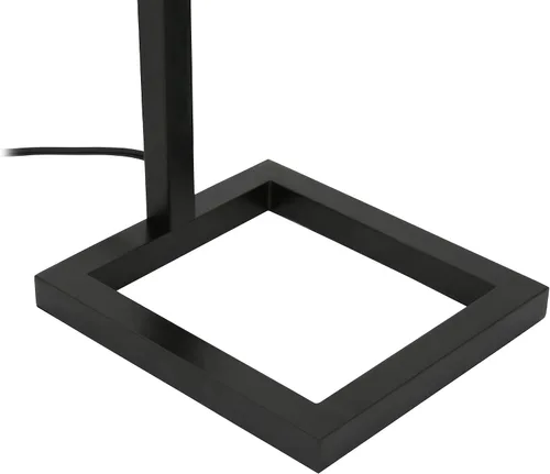 Miniatura 7 de Henn&Hart 68" Traditional 1-Light Floor Lamp with White Fabric Rectangle Shade for Living Room, Bedroom, or Office, Black