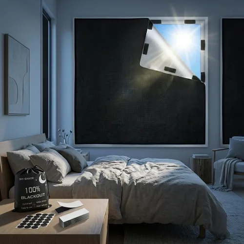 Cortinas opacas portátiles de 57 x 79 pulgadas, persianas 100% opacas, sin taladrar a la medida, persianas opacas temporales para guardería, viajes,