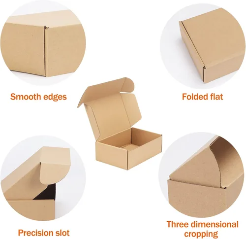 Miniatura 5 de PHAREGE - Paquete de 25 cajas de envío de 9 x 6 x 3 pulgadas, cajas de cartón marrón con tapas para envolver regalos de mujeres y hombres, cajas