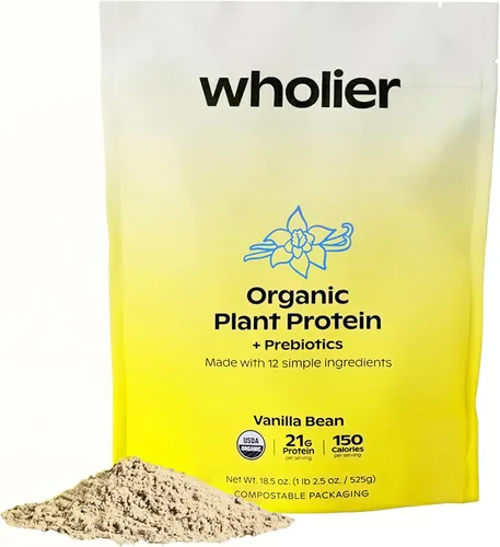 Miniatura 9 de wholier Proteína vegetal orgánica en polvo + prebióticos y aminoácidos, 0.74 oz de proteína de chocolate en polvo, USDA orgánico, apoyo