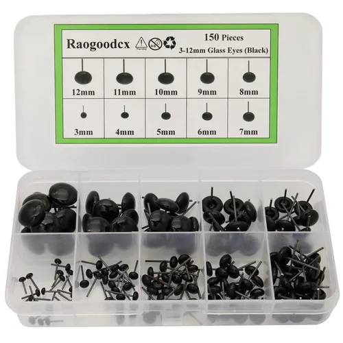 Miniatura 9 de 150 piezas de aguja de fieltro ojos mini vidrio azul ojos kits para muñecos de peluche muñecas fieltro de lana manualidades