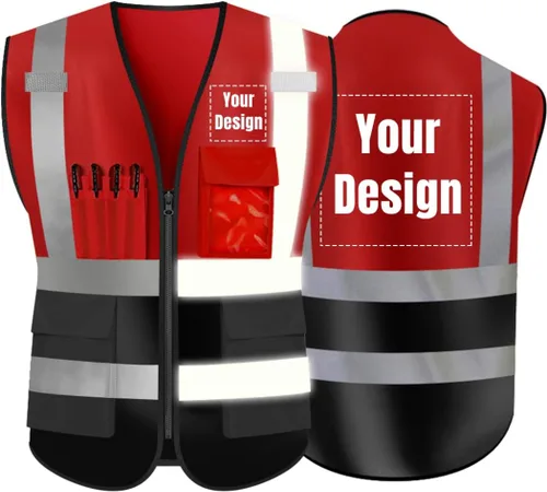 Miniatura 12 de Chaleco de seguridad de alta visibilidad Personaliza tu logotipo chaleco de seguridad protector, Amarillo