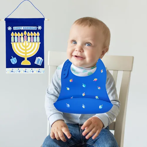 Miniatura 7 de The Dreidel Company Babero para bebé Hanukkah