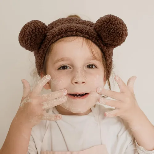 Miniatura 2 de YISSION 2 diademas de spa con orejas de oso, banda antideslizante para lavado de cara, maquillaje, cuidado de la piel, diadema facial, banda