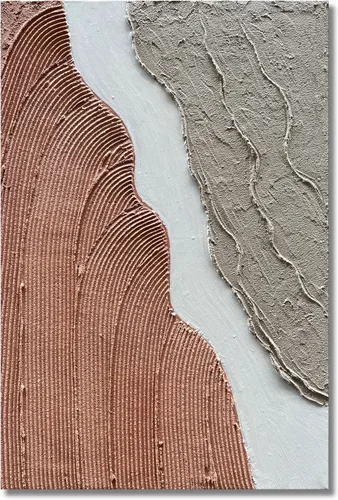 Miniatura 15 de Limiyer Arte pintado a mano moderno arte abstracto pintura al óleo blanco y marrón textura gruesa lienzo arte pintura al óleo sala de estar