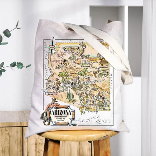 Miniatura 5 de BWWKTOP Arizona State Tote Bag Arizona Souvenirs Regalos Arizona Bolsa de comestibles reutilizable Arizona Regalos de viaje Arizona