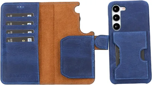 Miniatura 86 de Venito Florence - Funda de piel compatible con Samsung Galaxy S9, extra segura con bloqueo RFID, cartera desmontable para teléfono (gris decolorado)