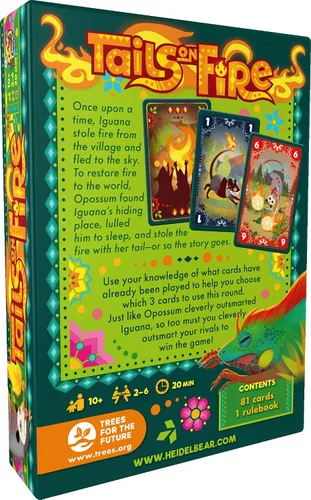 Miniatura 3 de HeidelBÄR Games Tails on Fire, un juego de cartas interactivo para 2-6 jugadores donde elegir las mejores 3 cartas en una ronda se convierte en un
