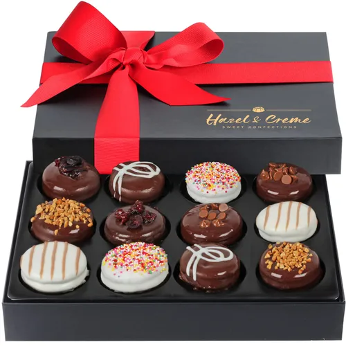 Cesta de regalo de galletas de chocolate – Surtido de galletas gourmet, Kosher Vegano – Dulce regalo para él y ella, cumpleaños, aniversarios,