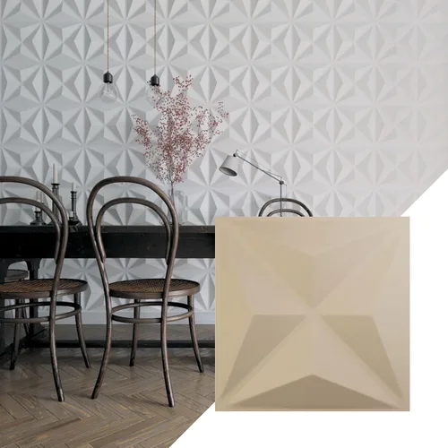 Ekena Millwork Kent EnduraWall Panel decorativo de pared 3D de 11 7/8 pulgadas de ancho x 11 7/8 pulgadas de alto, color beige ahumado (cubre 0.98