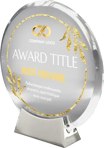 Miniatura 3 de Basic Fundamentals Placa redonda de cristal de platino personalizada, placa como premios y trofeos, placas para empleados de jubilación del mes