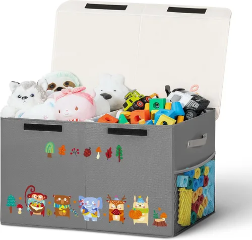 Miniatura 20 de Caja de almacenamiento grande de juguetes de 40 litros con tapa, caja grande de juguetes para niños, niñas y niños, cuarto del bebé y sala de estar
