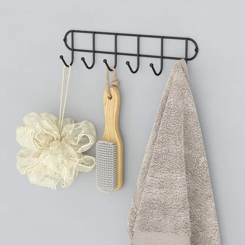 Miniatura 5 de Estante para tazas y tazas de café de granja para montar en la puerta o en la pared - Estante rústico para utensilios de cocina con ganchos