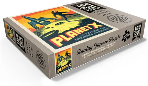 Miniatura 3 de MyPuzzle Planet X, póster vintage, rompecabezas prémium de 100 piezas para adultos