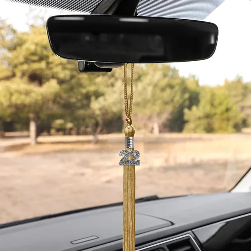 Miniatura 6 de Endea Graduation Borla de un solo color con dije de plata brillante (oro antiguo, 2022)
