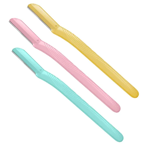 Miniatura 2 de Amazon Basics - Herramienta multiusos de limpieza de cejas y afeitadora facial para mujer, incluye cubierta de cuchilla, multicolor, 3