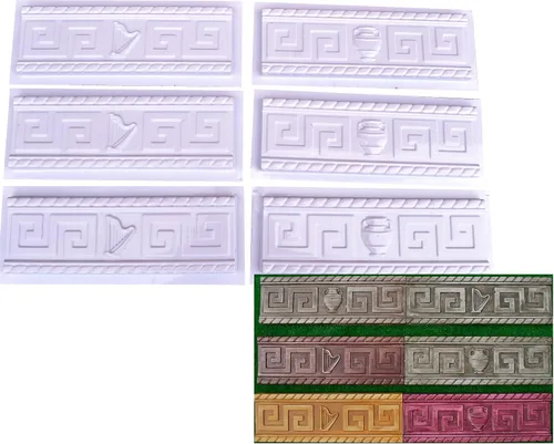 Juego de moldes de chapa de ladrillo 6 piezas de paneles de pared de hormigón ABS DIY molde de piedra W10
