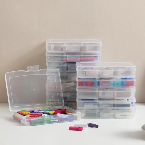 Miniatura 7 de novelinks Cajas transparentes de almacenamiento de fotos de 4 x 6 pulgadas – Cajas organizadoras de fotos – Caja de almacenamiento de fotos