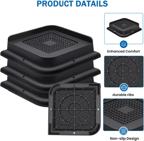 Miniatura 3 de ANNKUT Elevadores de cama de 1 pulgada resistentes, elevadores de muebles para cama, escritorio, mesa, sofá, sofá, elevadores de cama de gran