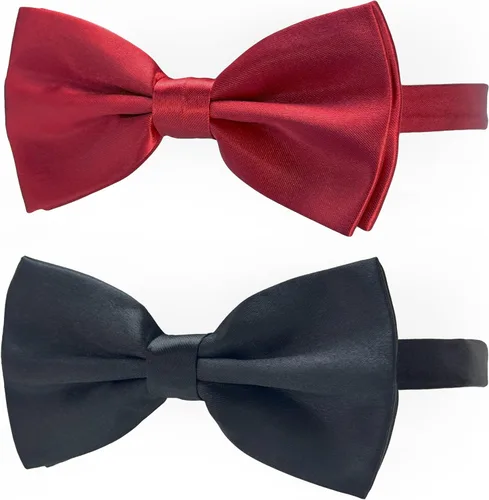 Miniatura 14 de Pajarita negra y roja para perros, lazo rojo y negro para perro Koolmox con collar ajustable para perros medianos y grandes, gatos, mascotas, boda