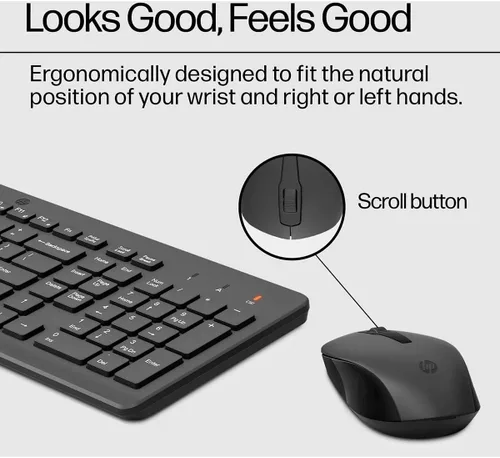 Miniatura 6 de HP Combo de teclado y mouse inalámbricos 330 - Receptor USB inalámbrico de 2.4 Ghz - Teclas Chiclet, 12 atajos de teclado - Mouse multisuperficie