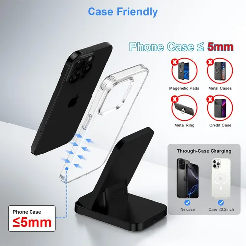 Miniatura 5 de Cargador inalámbrico Soporte de carga rápida para Samsung Galaxy S26Ultra/S25/S24 Plus/S23+/S22/S21/S20/S10, cargador de teléfono inalámbrico