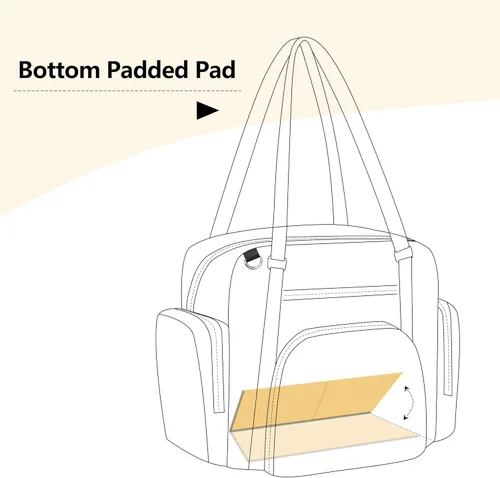 Miniatura 6 de LoDrid Bolsa de mano para enfermera con parte inferior acolchada, bolsa de enfermería para salud en el hogar, bolsa de trabajo de enfermera con Negro
