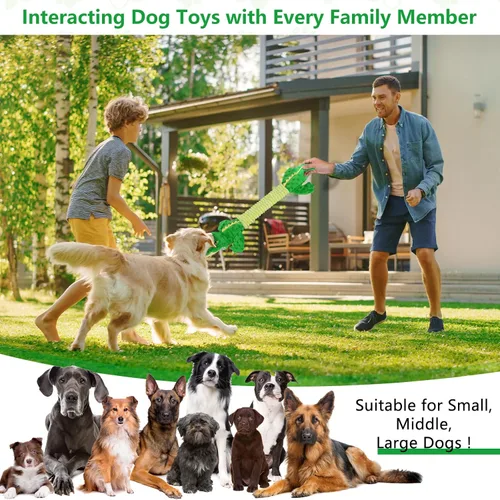 Miniatura 7 de Letsmeet Juguetes Grandes de Cocodrilo Chirriante para Perros, Juguetes Interactivos para Cachorros con Papel Arrerugado, Juguete de Tirones