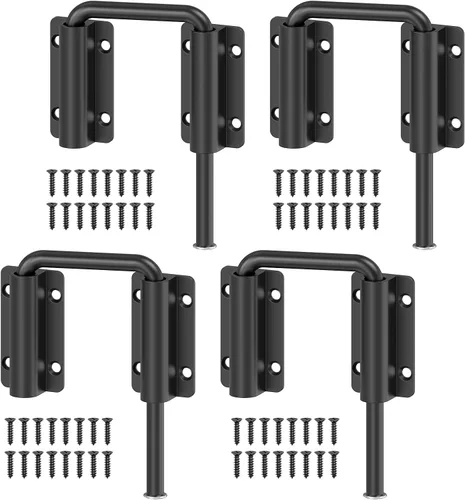 Miniatura 13 de Cerradura de puerta corredera con asa mejorada, cerradura multi-ángulo en forma de U de 2.38" para puerta corredera de granero de 90/180 grados, 1