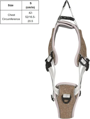 Miniatura 2 de Dog Vest Harness Adjustable Reflective Pet AntiLost Chest Harness for Large Medium Dogs Coffee Color Polyester Nylon One Size (S)