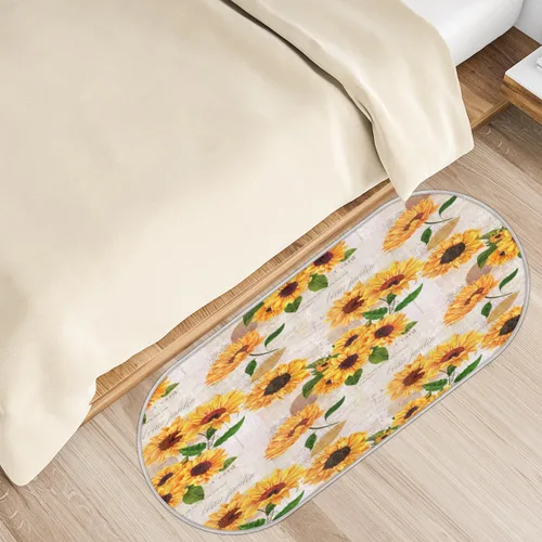 Miniatura 31 de cfpolar Alfombras de baño antideslizantes de girasoles blancos con margaritas blancas, tapete de baño de microfibra absorbente, lavable a máquina