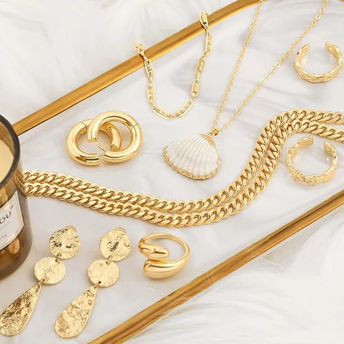 Miniatura 7 de CANEVINKA Collar con dije de moneda con placa de oro de 18 quilates para mujer, delicado, brújula, girasol, cadena personalizada, joyería en capas