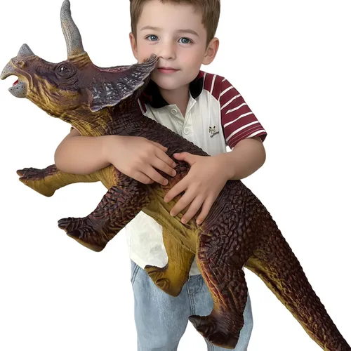 Miniatura 7 de Gzsbaby Dinosaurs King Giant Triceratops Juguete de Dinosaurio – Figura de Dinosaurio Realista y de Aspecto Real de 32 pulgadas, Juguetes