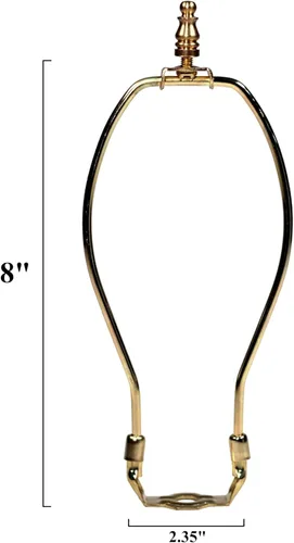 Miniatura 3 de Creative Hobbies® Kit de arpa de lámpara de 8 pulgadas, acabado dorado, arpa de peso regular, acabado premium y base de arpa para lámparas de mesa
