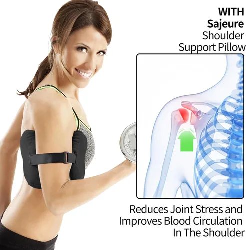 Miniatura 2 de Almohada de puño rotador para dormir con correas ajustables, almohada para aliviar el dolor de hombro para dormir de lado, cojín de brazo después