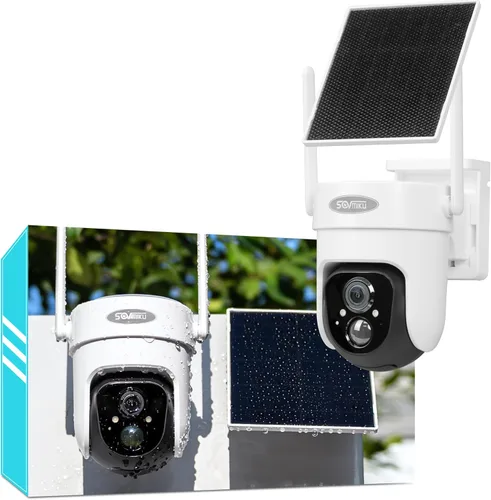 Miniatura 17 de Sovmiku 3CQ1 AI 2K Cámara de seguridad solar inalámbrica para exteriores, cámara alimentada por batería, audio bidireccional, detección