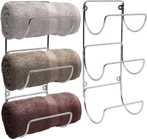 Miniatura 12 de Sorbus Toallero para pared de baño, 6 niveles para colgar toallas de baño, toallas de baño, ropa de cama, estantes negros para baño, spa, salón