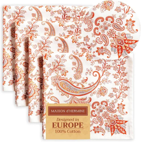Miniatura 57 de Maison d' Hermine Happy Florals - Juego de 4 servilletas 100% algodón suave y cómodo perfectas para cenas familiares, bodas, fiestas de cóctel, 063