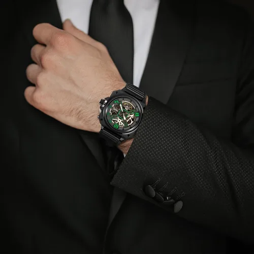 Miniatura 2 de Automatic Watches for Men,Stainless Steel Case with Leather Band,50M Waterproof Men Mechanical Wrist Watches
