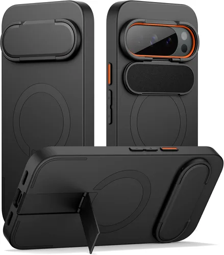 Miniatura 15 de SURITCH Funda para teléfono Google Pixel 9 Pro XL, compatible con MagSafe, funda protectora con cubierta de cámara y soporte de metal ajustable