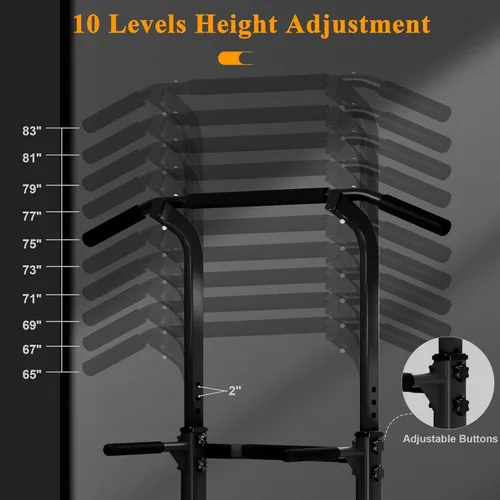 Miniatura 2 de DlandHome Power Tower Pull Up Dip Station Multi-Function Fitness Equipment for Strength Training Adjustable Height Dip Stand for Home Gym