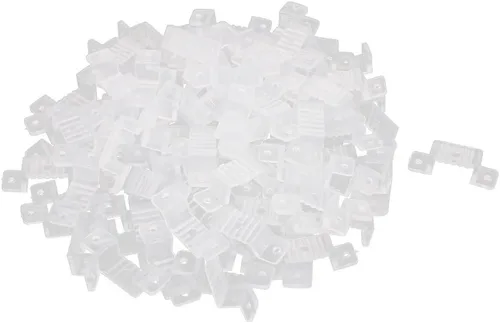 uxcell Soporte de montaje de fijación de tira de luz LED de plástico de 0.630 in x 0.236 in transparente 100 unids
