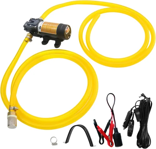 Miniatura 2 de Juego de bomba de transferencia de combustible de 12 V, mueve hasta 120 galones de gas o diésel por hora con motor de 80 W CC, adecuado